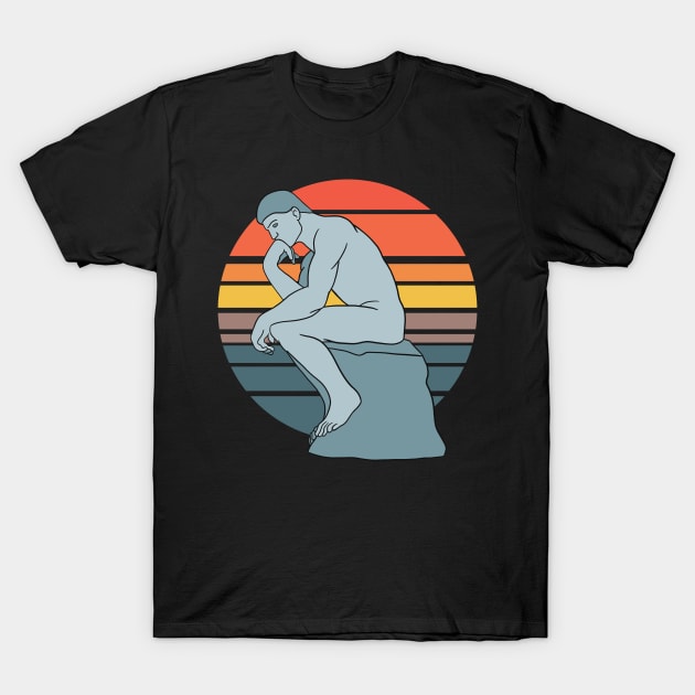 Rodin The Thinker - Vintage Sunrise Edition T-Shirt by isstgeschichte